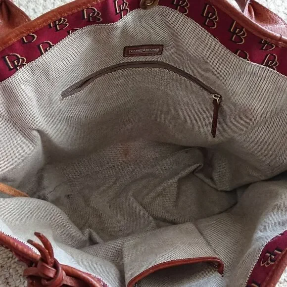 Burgundy Dooney & Bourke logo large tote
